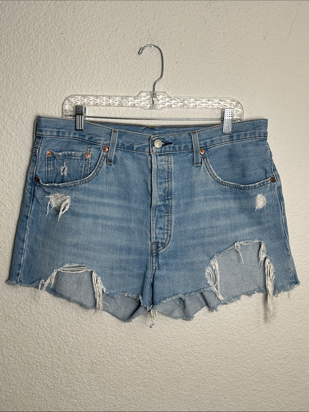 Levi's 501 Cut Off Shorts Button Fly High Rise Distressed Women’s Size 34